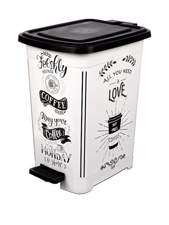 Viosarp Waste Bin Waste Plastic with Pedal White 25lt 1pcs