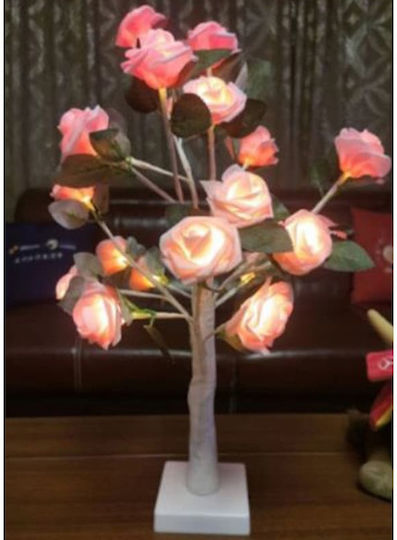 Romantische LED Tischlampe Baum mit rosa Rosen