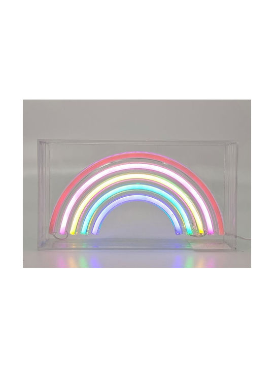 Decorative Sign I-total Acrylic Plastic 23x13cm Neon Led Light Rainbow Xl2764