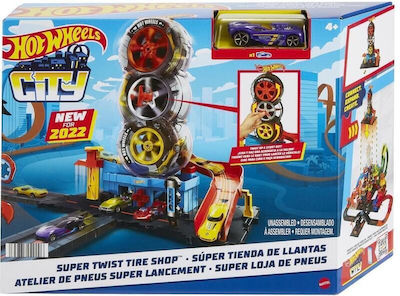 Hot Wheels Πίστα City Super Twist Tire Shop για 5+ Ετών