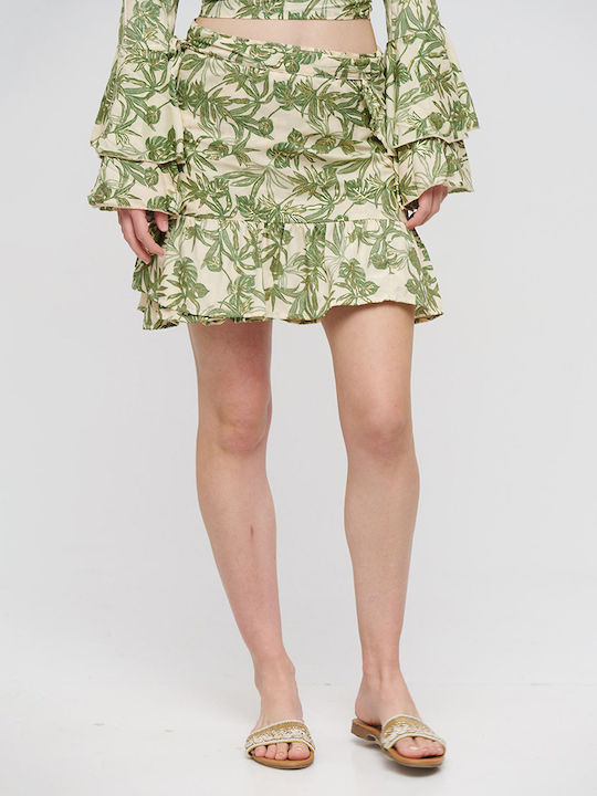 Ble Resort Collection Mini Φούστα Φάκελος σε Πράσινο χρώμα