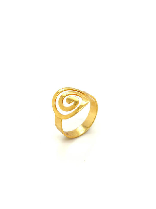 Damen Gold Ring K14 585° Spirale