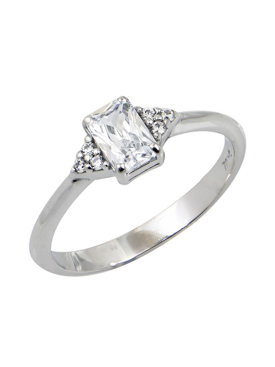 White Gold Ring 14k Zircon 3453lz