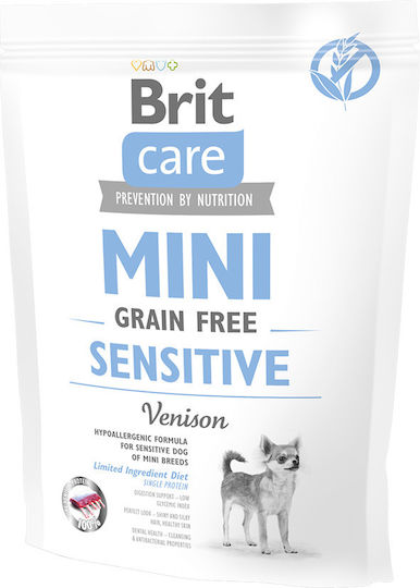 Brit Mini Dog Adult Sensitive 0.4kg Hrană Uscată fără Cereale pentru Câini Adulţi de Rase Mici cu Cerb și Apple