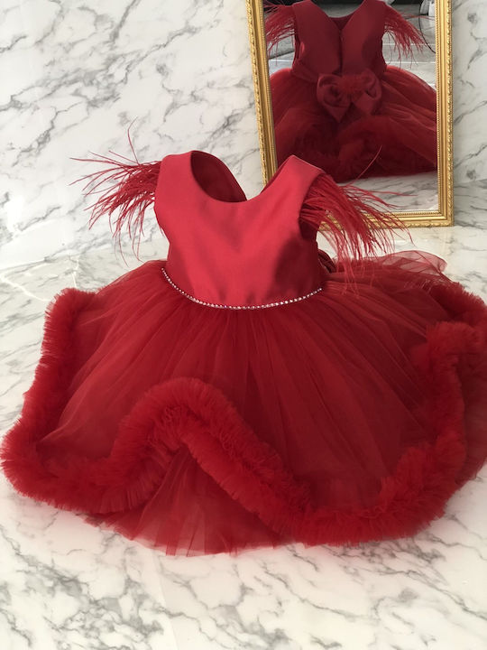 Miss Ayisigi Mädchen Kleid Satin red