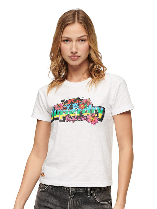 Superdry Flash W Γυναικείο T-shirt Λευκό