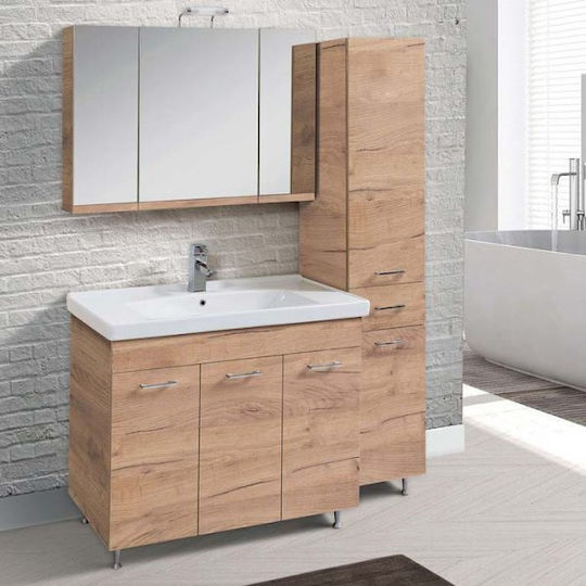 Mabo Apia 120 Шкаф със Мивка & Огледало със светлина Laminate