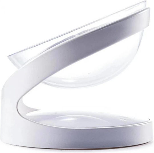Denik Pets Plastic Bol Mâncare & Apă pentru Câine & Pisică pe Bază 14cm în Culoare Alb