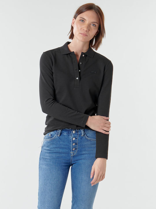 Lacoste Women's Polo Shirt Long Sleeve Black