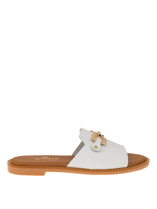 Mark Milan Women's Flat Sandals in White Color