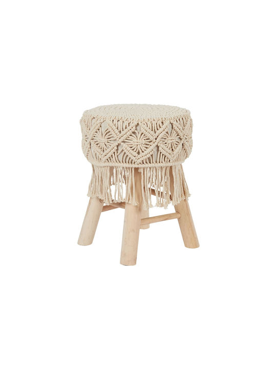 Stool For Living Room Wooden White 32x32x42cm