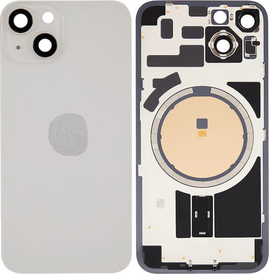 Back Glass Stainless Steel Plate Magnets Magsafe & Camera Lens Iphone 14 White