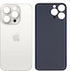 Capac spate baterie cu orificiu mare Apple iPhone 15 Pro Max alb din titan