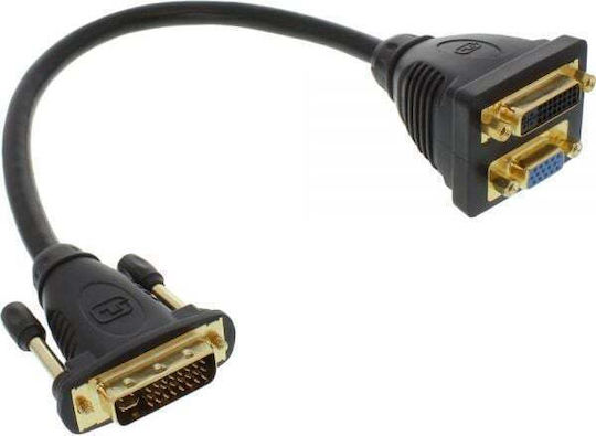 InLine Konverter DVI-I weiblich zu DVI-I / VGA weiblich 1Stück 17301