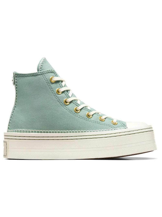Converse Chuck Taylor All Star Modern Lift Crafted Stitiching Γυναικεία Sneakers Πράσινα