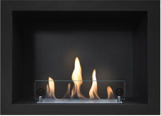 Panthermica Internal / Outdoor Wall Mounted Bioethanol Fireplace Black 45x18x45cm