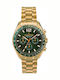Thorton Men's Watch Chronograph Battery with Gold Metal Bracelet