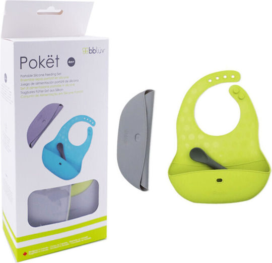 Bbluv Impermeabila Bavetă Silicon cu Buzunar Green-grey 2buc