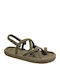 Flache Sandalen für Damen in Grün Farbe