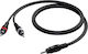 Procab Cablu De Sunet Jack 3,5 Mm Male - 2x Rca De Sex Masculin Negru 1,5m Cab711/10