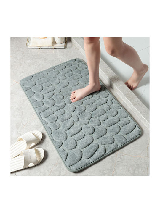Rutschfest Set Badematten Memory-Schaum Rechteckig Gray Green
