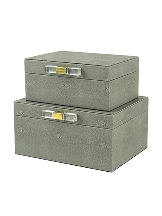 Artekko Κουτί Κοσμημάτων από Δερματίνη Γκρι 27.5x23x13.5cm