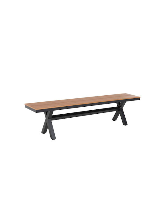 Tawnee Bank Außenbereich Metallisch Gray 220x36x44cm