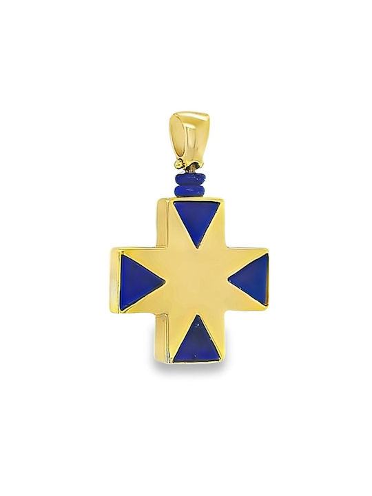 Gold Cross 18K Lapis St10653