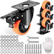 Vevor Furniture Wheel made of Metal with Wheels in Black Color 15.5x6.4x10.5cm 4pcs