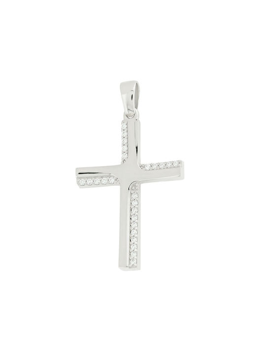 Damen Weißgold Kreuz 14K