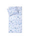 Viopros Double Sided Cotton Baby Quilt 120x160cm White-blue