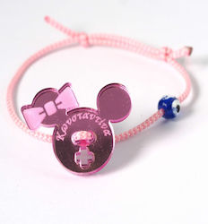 Christening Charm Bracelet Pink 30pcs