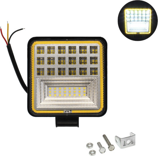 Squareς Waterproof Headlights Car LED 12 / 24V 126W 10.5cm with White Lighting 1pcs