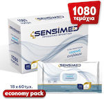 Șervețele umede pentru igiena adultului Xl Sensimed cu capac 28x20cm, pachet economic 1080 bucăți, parfum de pudră