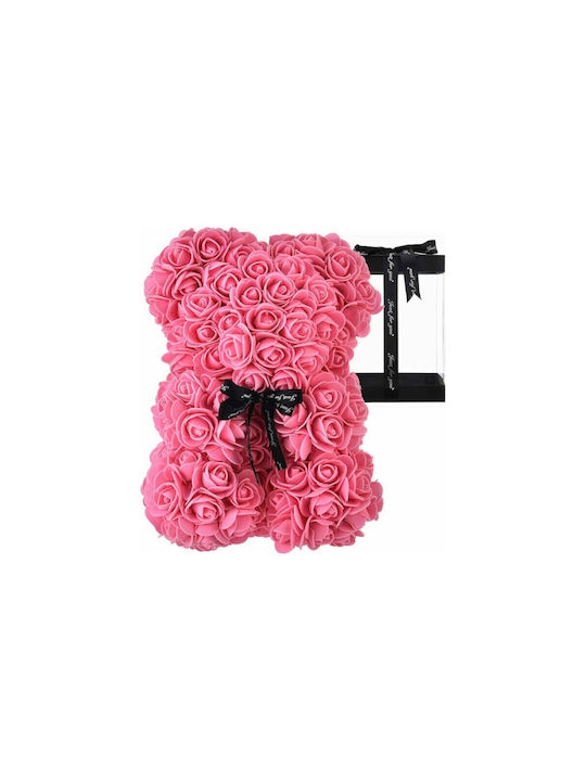 Ursuleț din Trandafiri Artificiali Pink 25cm în...