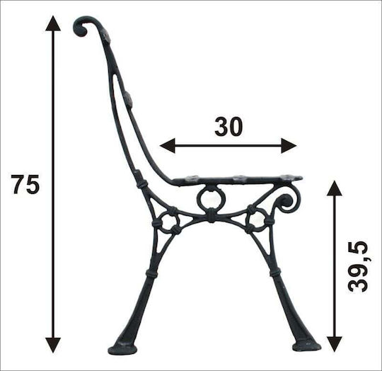 Garten Gusseisen Möbelbein Für Tisch / Beistelltisch 30x75cm Schwarze