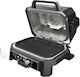 Ninja Woodfire Pro Connect XL Tischplatte Elektrogrill Geriffelte Platte 1700W mit Deckel und einstellbarem Thermostat
