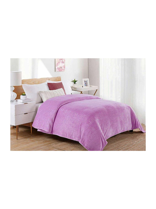 Dimcol Κουβέρτα Fleece Υπέρδιπλη 220x240εκ. Lila