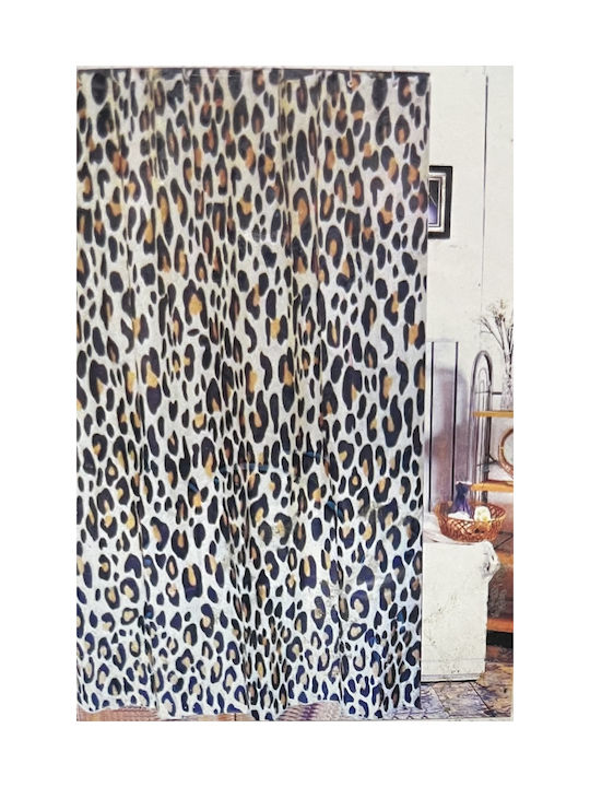 OikosHomeware Κουρτίνα Μπάνιου 180x200cm Leopard