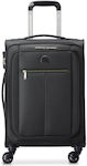 Delsey Pin Up 6 Cabin Travel Suitcase Black with 4 Wheels Height 56cm.