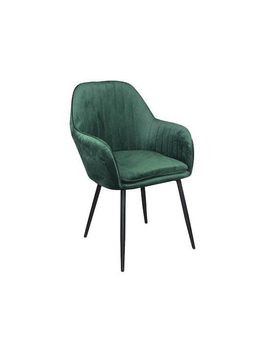 Valery Dining Room Metallic Chair Black, Forest Green 55x61x87cm