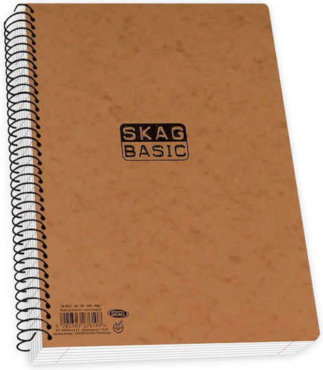 Τετράδιο Skag Basic Σπιραλ Ριγέ 21x30cm 2 Θεμάτων Καφέ 276108