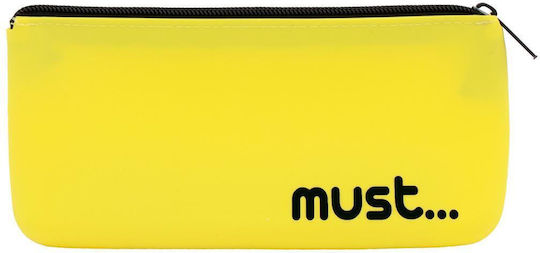 Must Focus Monochrome Yellow Silicone Flat Pencil Case 21x10cm 0584839yellow Must