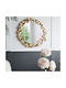 Artekko Leaf Wall Mirror with Gold Metallic Frame Diameter 90cm 1pcs