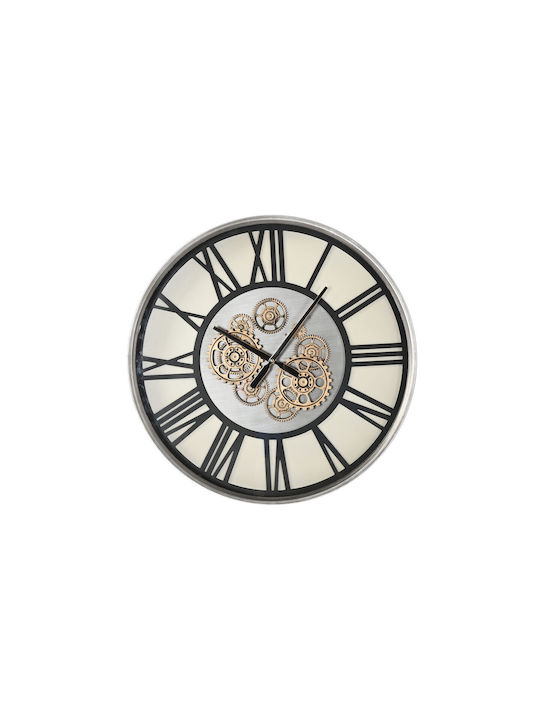 Home Esprit Wall Clock Metallic Black Ø60cm