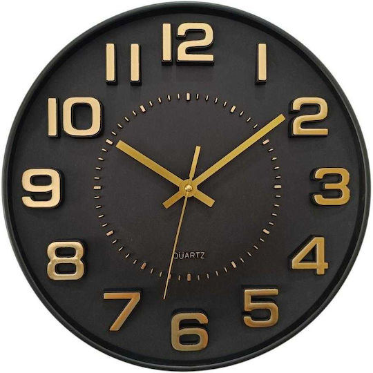 Oriana Ferelli Wanduhr Kunststoff Braun Ø29.3cm