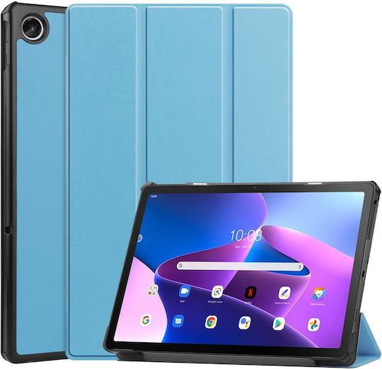 Lenovo Tab M10 Plus 10.6 3. Generation 2022 Custer Textur 3-fach Halter Smart Leder Tablet Hülle Himmelblau