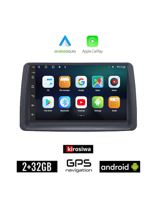 Kirosiwa Car-Audiosystem für Fiat Panda 2003-2012 (Bluetooth/USB/AUX/WiFi/GPS/Apple-Carplay/Android-Auto) mit Touchscreen 7"