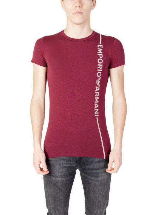 Emporio Armani Men's Short Sleeve T-shirt Burgundy