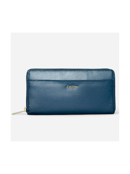 Lavor Large Leather Women's Wallet with RFID Blue